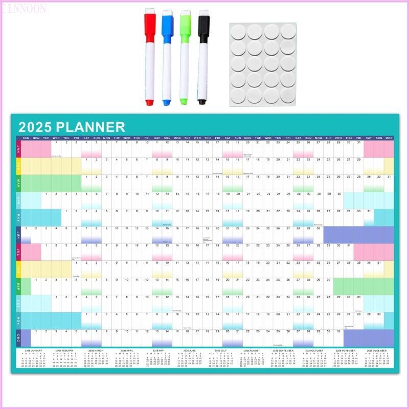 Cinna 2025 Full Year to View Calendar Planner with Marking and Dính Dot Sticker
