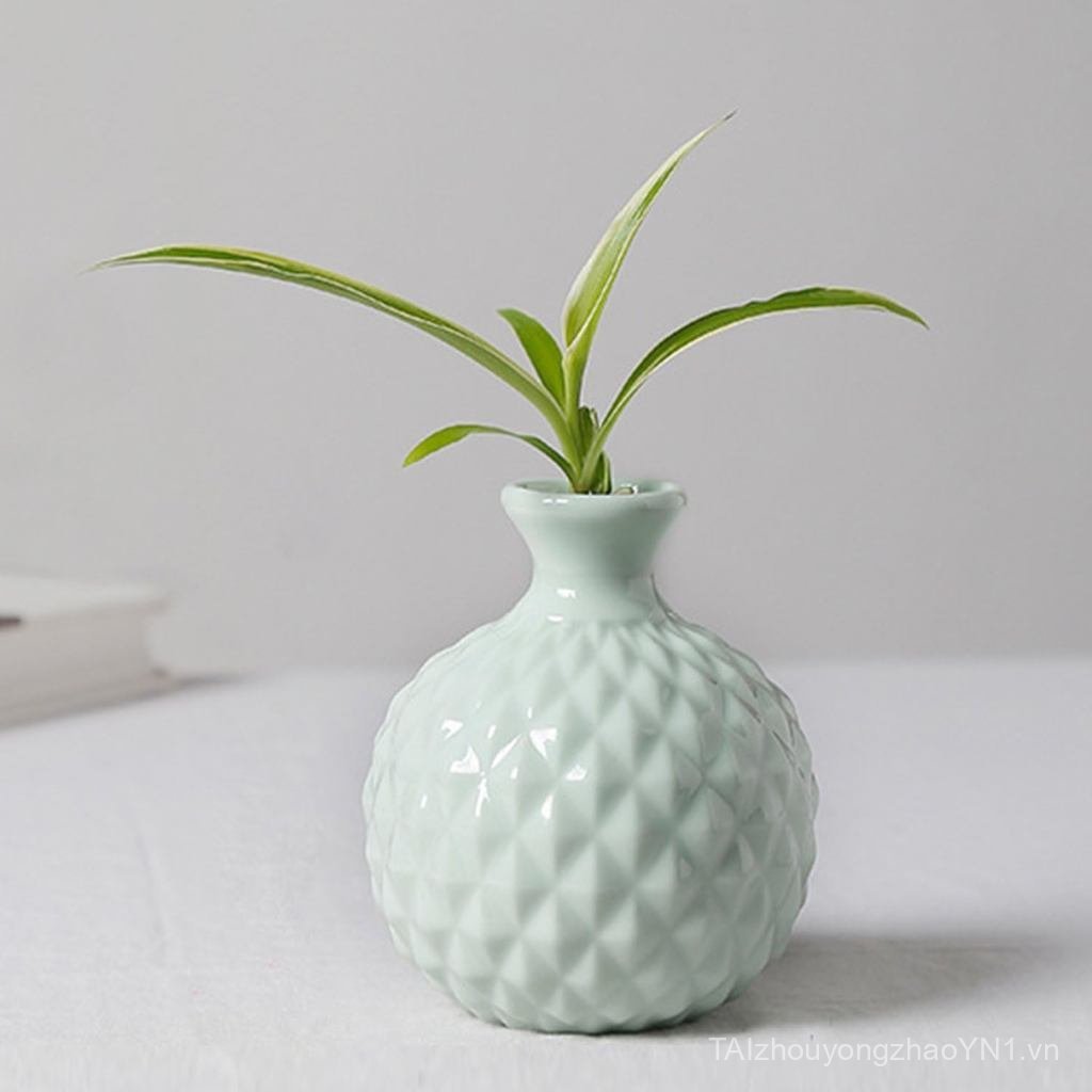 Bình hoa GeLive Ikebana Sắp xếp hoa Bình thủy canh Macaron Bình trang trí bằng gốm đầy màu sắc (Xanh