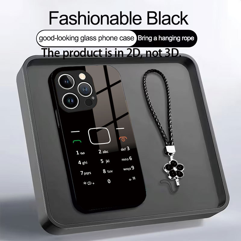 Nút kiểu cũ Họa tiết điện thoại Vỏ điện thoại Kính cường lực Thích hợp cho iphone 17pro max IP16 IP1
