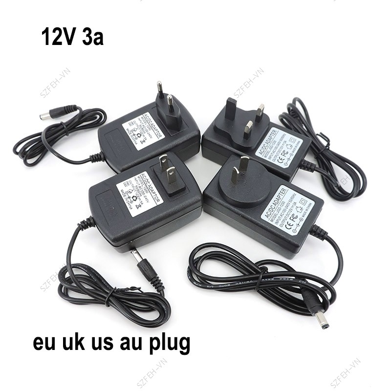 AC TO dc 12V 3A 3000MA EU US AU UK Power Supply 12V Transformer AC 220V TO 12V AC Power Adapter cho 