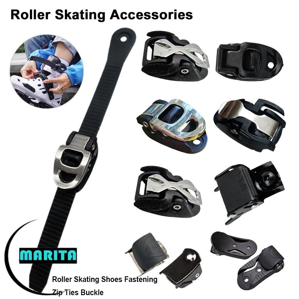 MARITA Zip Ties Buckle, Giày trượt băng lăn hợp kim kẽm tinh chỉnh, Khóa dây buộc đàn hồi 8 kiểu
