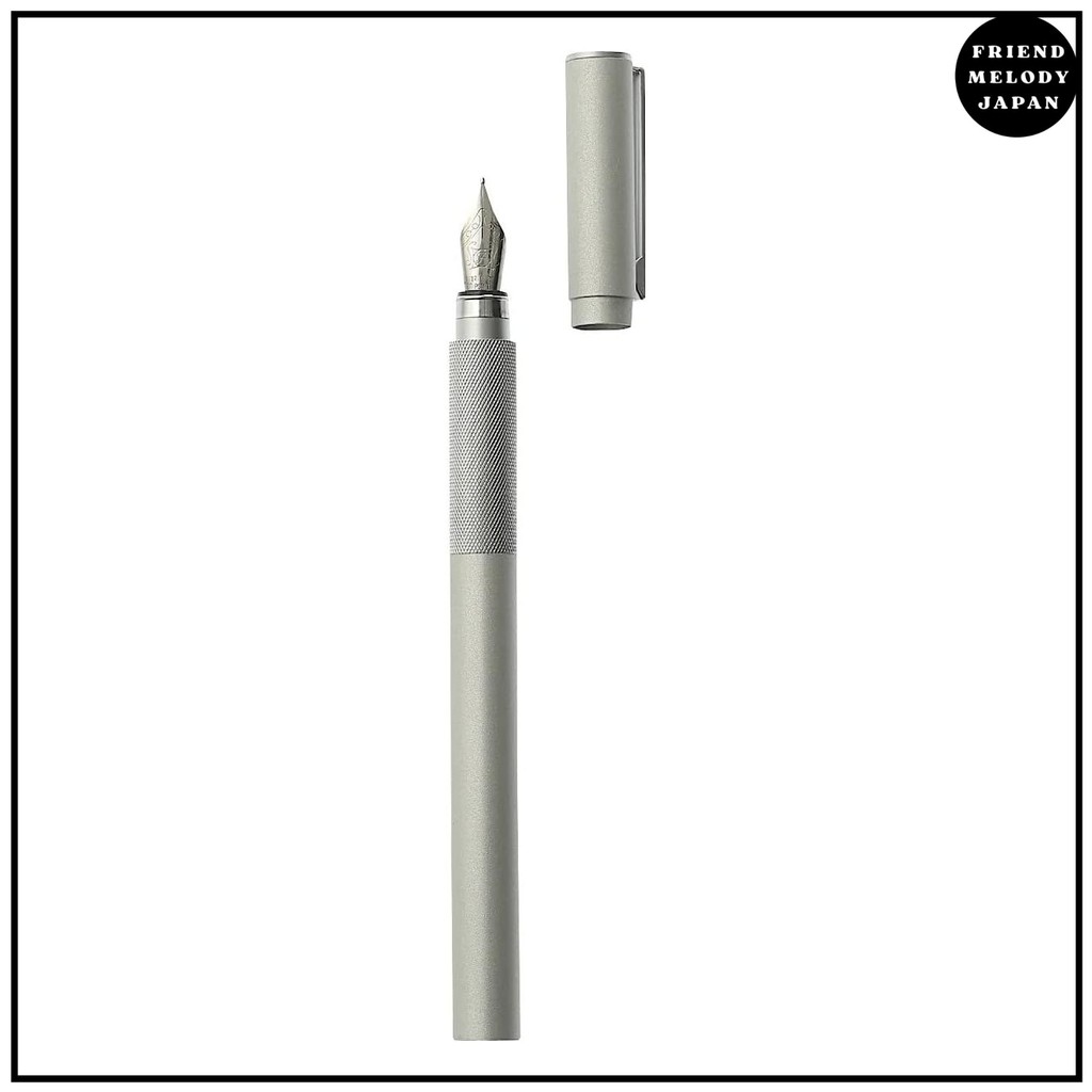 MUJI aluminum round shaft fountain pen black 13.7 x 1cm with 1 fine ink cartridge 15136865FMJ SHOP