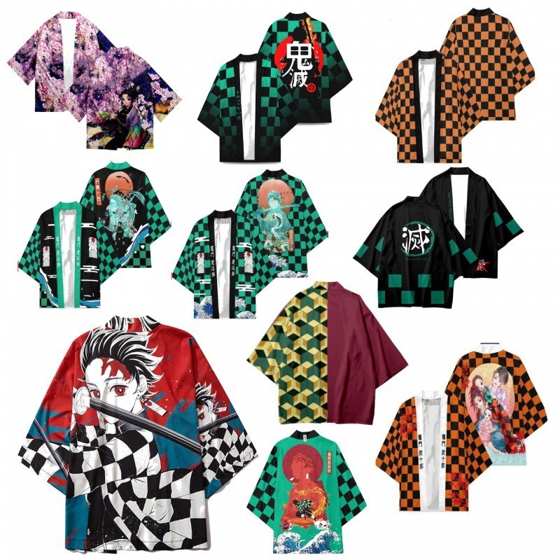 Manga Nhật Bản Demon Slayer In Kỹ Thuật Số Nhật Bản Bông Tai Kẹp Kimono Áo Choàng Áo Cardigan260728M