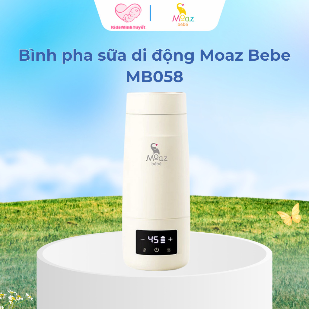Bình đun nước pha sữa di động Moaz bebe MB058 bảo hành 12 tháng chính hãng