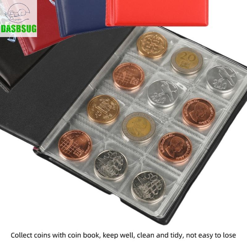 DASBSUG Leather Coin Collection Album 120 Pocket Coin Holder Book 2 9x2 9cm Pocket