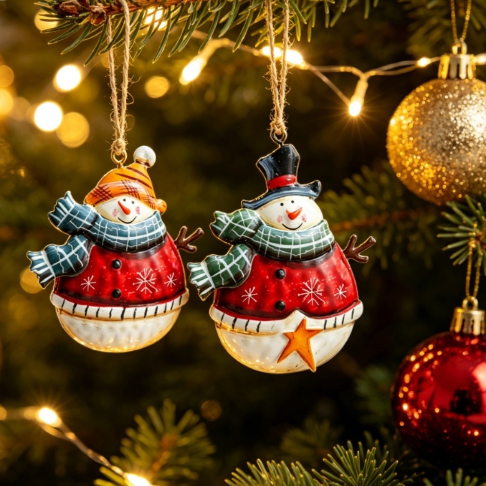#ROYALLADY#Christmas tree ornament Hand Painted Rustic Christmas Tree Hanging Decor