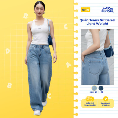 Quần Jeans Nữ Yody dáng Barrel Light Weight ống rộng hiện đại TRA - WCJE26A013