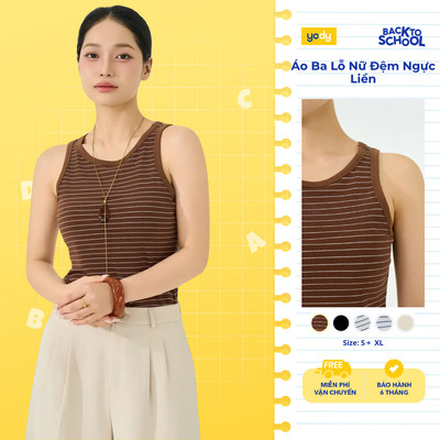[BST The New T-Mate] Áo Ba Lỗ Nữ Yody Đệm Ngực Liền thoải mái khi mặc WCCM26S006