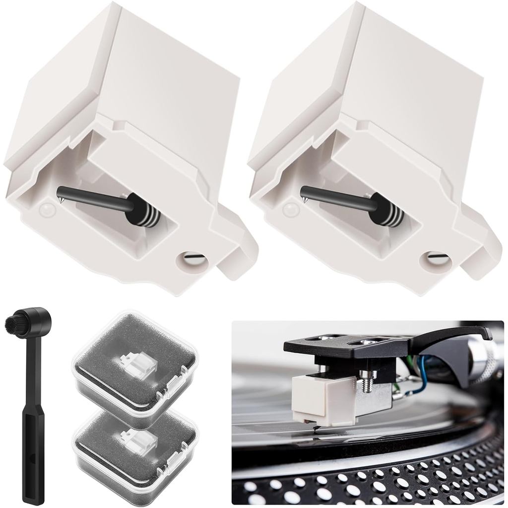 2 Gói Máy Ghi Âm Kim Thay Thế Cho ATN3600L, Kim Bàn Xoay Stylus Tương Thích Với Audio-Technica AT-LP