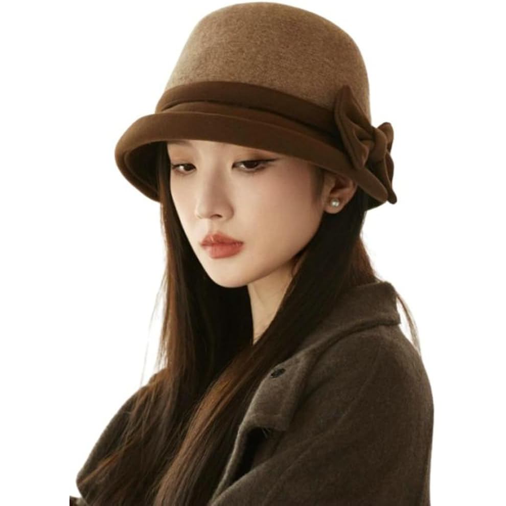 Cổ Điển Nỉ Fedora Mũ Nữ 2025 Thu Đông Mềm Mại Thanh Lịch Nơ Xô Mũ Ấm Áp Ngắn Vành Mũ 2025