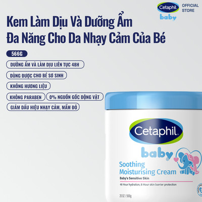 [MỚI] Kem dưỡng ẩm và làm dịu cho bé Cetaphil Baby Soothing & Moisturising Cream hũ 566g