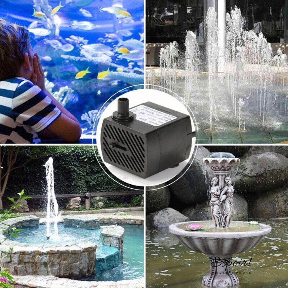 Máy bơm nước chìm ESPOIR1, Máy bơm đài phun nước siêu nhanh màu đen, Mini có cốc hút Máy bơm lọc bể 
