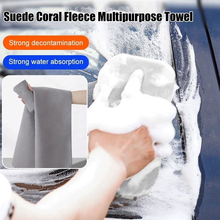 【Nhanh Khô】JS Thickened Double-Sided Car Towel Khăn Lau Xe Hơi/Khăn Microfiber Rửa Xe/Khăn Chăm Sóc 