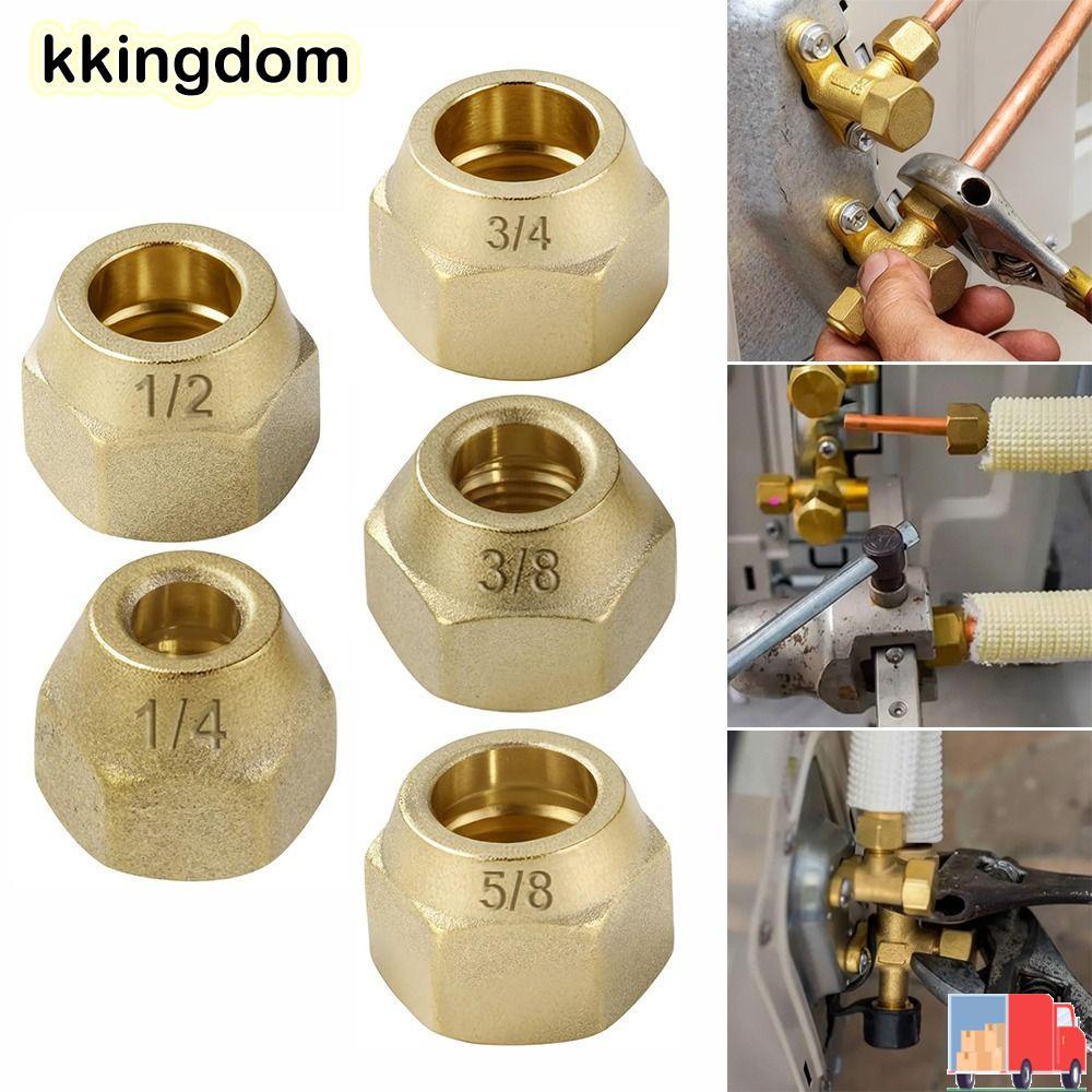 KKINGDOM Brass Flare Nut, 1 / 4 "3 / 8" 1 / 2 "Phụ kiện ống Flare dày, 5 / 16" 1 / 8 "3 / 4" Đai ốc 