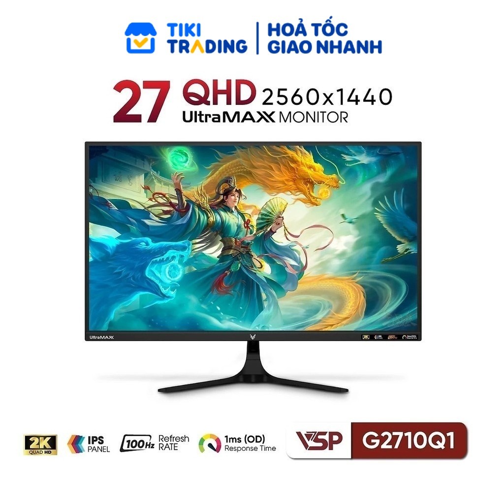 Màn Hình Gaming VSP G2710Q1 (27 inch / IPS / 2K QHD / 100Hz / 1ms) - Hàng chính hãng