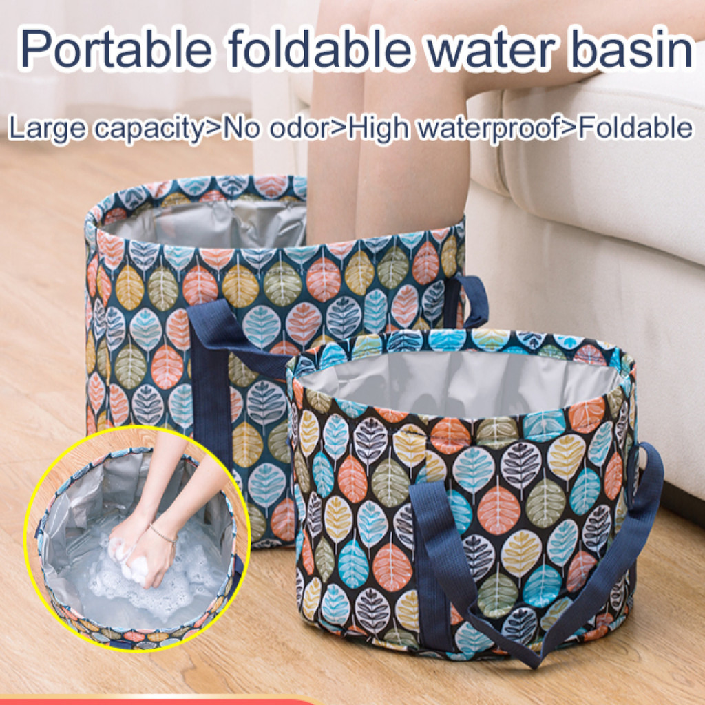 [Chậu Ngâm Chân Lớn] Portable Foldable Basin For Travel/Camping Multi-use Collapsible Sink Bucket La