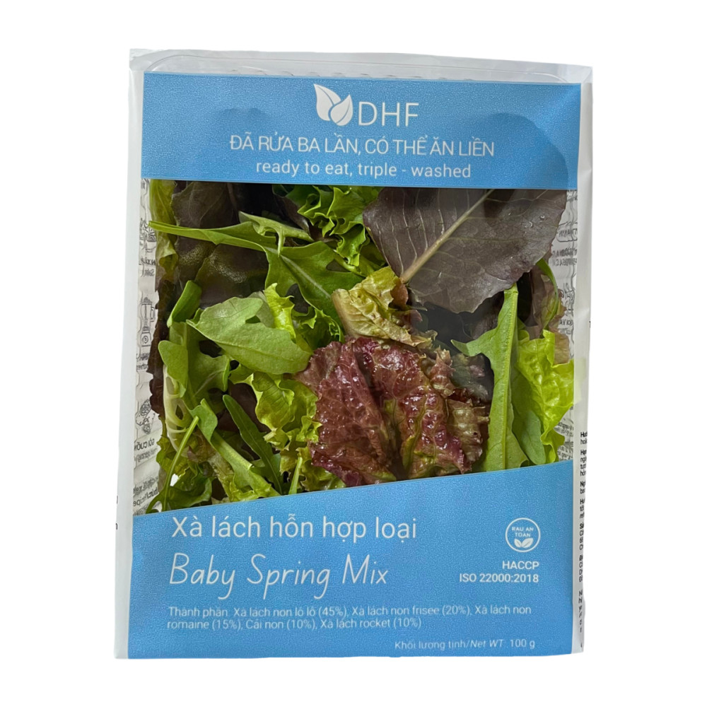 Xà lách hỗn hợp Dalat Hasfarm Baby Spring Mix 100g - 30014