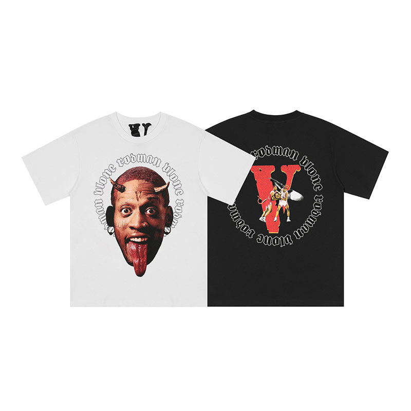VLONE FOG X RODMAN Bull RODMAN Avatar In dáng rộng tay ngắn nam nữ Áo thun ins Đẹp Hợp thời trang