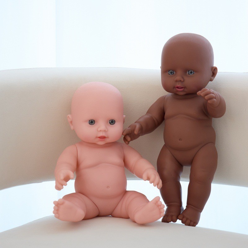Hàng sẵn có ~ Black Baby 30CM Bare Body Vinyl Rebirth Doll Mô phỏng bé Cao su mềm hoàn toàn cho bé G