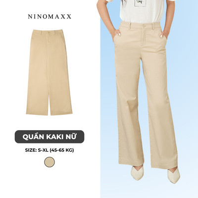 Quần Kaki Nữ Lưng Cao Ống Suông A-Line Elegant Pants Ninomaxx 2510048