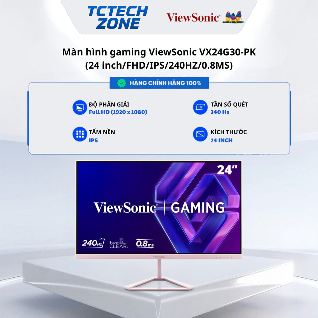 Màn hình chơi game Viewsonic 24 inch VX24G30-W/PK 240Hz Chính Hãng 100%