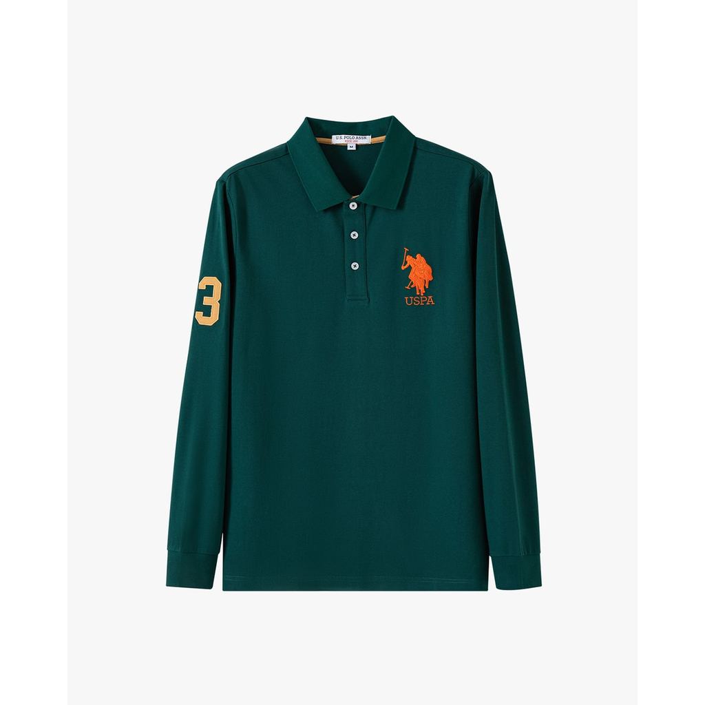 USPA - Áo polo nam tay dài thêu logo cổ điển _5143105088-67A