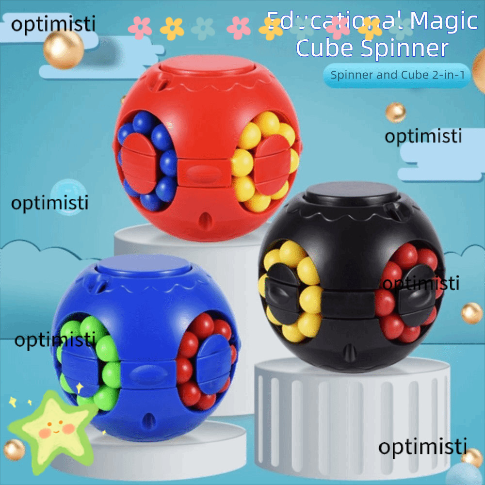OPTIMISTI Magic Bean Cube Spinner, Nhựa Ngón Tay Con Quay Con Quay Bóng, Vui Nhộn Xoay Ngón Tay Spin