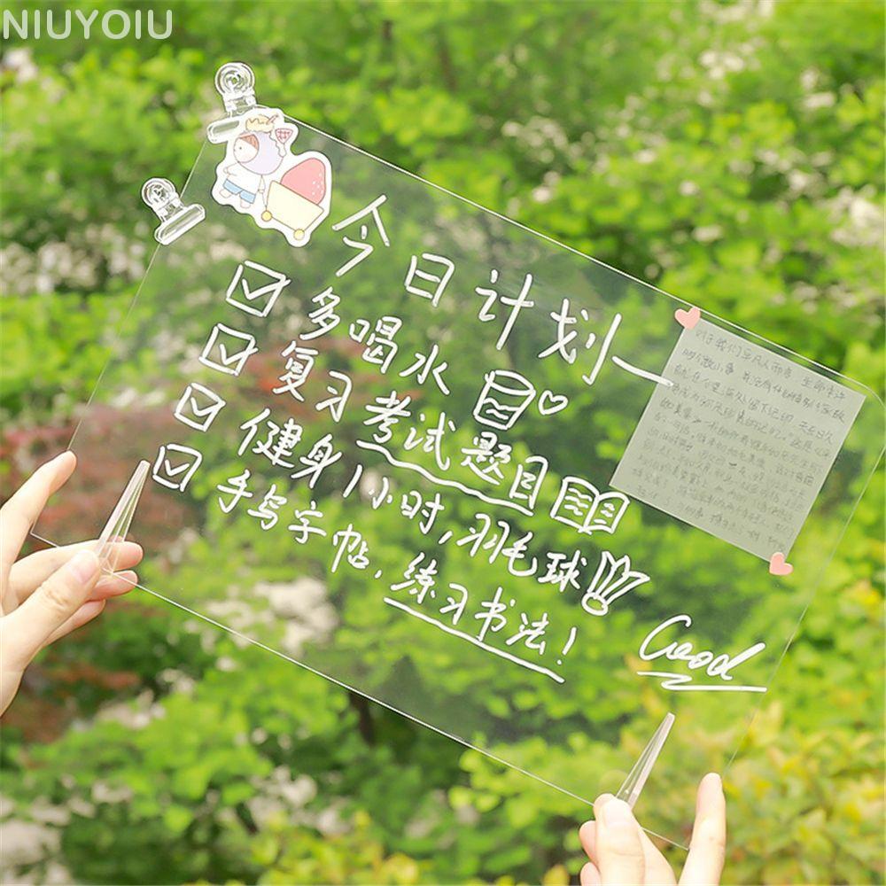 NIYOUIU Acrylic Message Board Message Message Boar Eraable Note