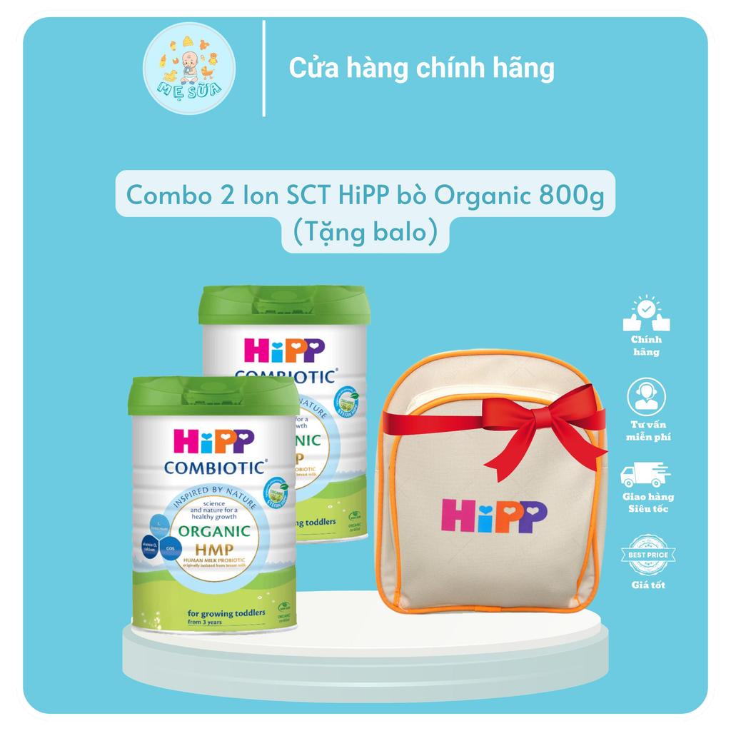[Date 01.2027] Combo 2 lon SCT HiPP bò Organic 2 800g nhập khẩu Đức