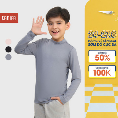 Áo body giữ ấm trẻ em unisex CANIFA cổ lửng cào bông nhẹ giữ nhiệt tốt WARM PLUS 3IT25W001