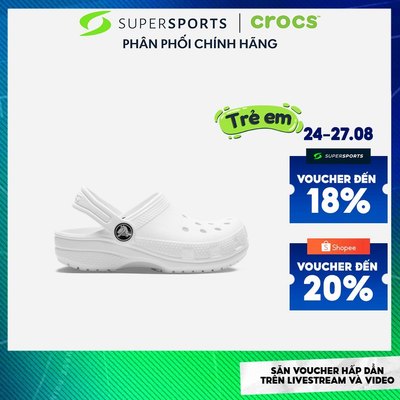 Giày Clog Trẻ Em Crocs Classic - Trắng - 206991-100 ADS07 LS300