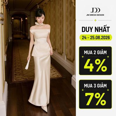 Set Đồ Dự Tiệc Áo Trễ Vai Hông Xếp Ly 2T39.2605, Chân Váy Lụa Đuôi Cá Dáng Dài 4L10.2605 Set Đồ Dự Tiệc Sang Trọng JM