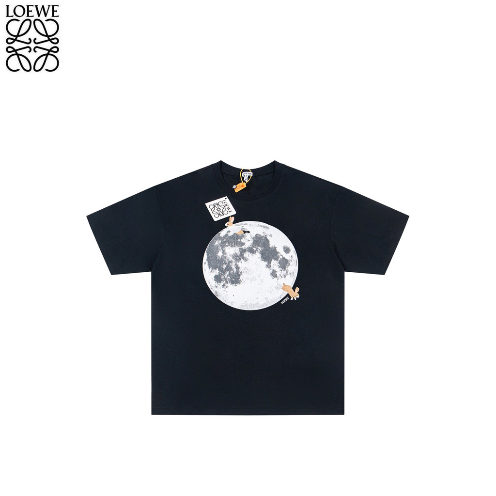 LOEWE LOEWE Mặc hàng ngày Áo thun ngắn tay nam nữ Phong cách Raglan Tay áo mùa hè Mới dày không thấm