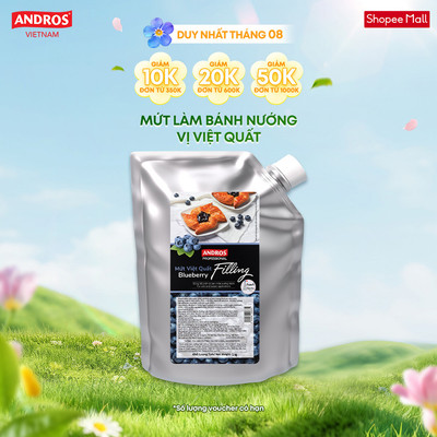 Mứt Làm Bánh Nướng Vị Việt Quất -  Hàm lượng trái cây cao - FILLING - Nguyên liệu làm bánh - 1KG