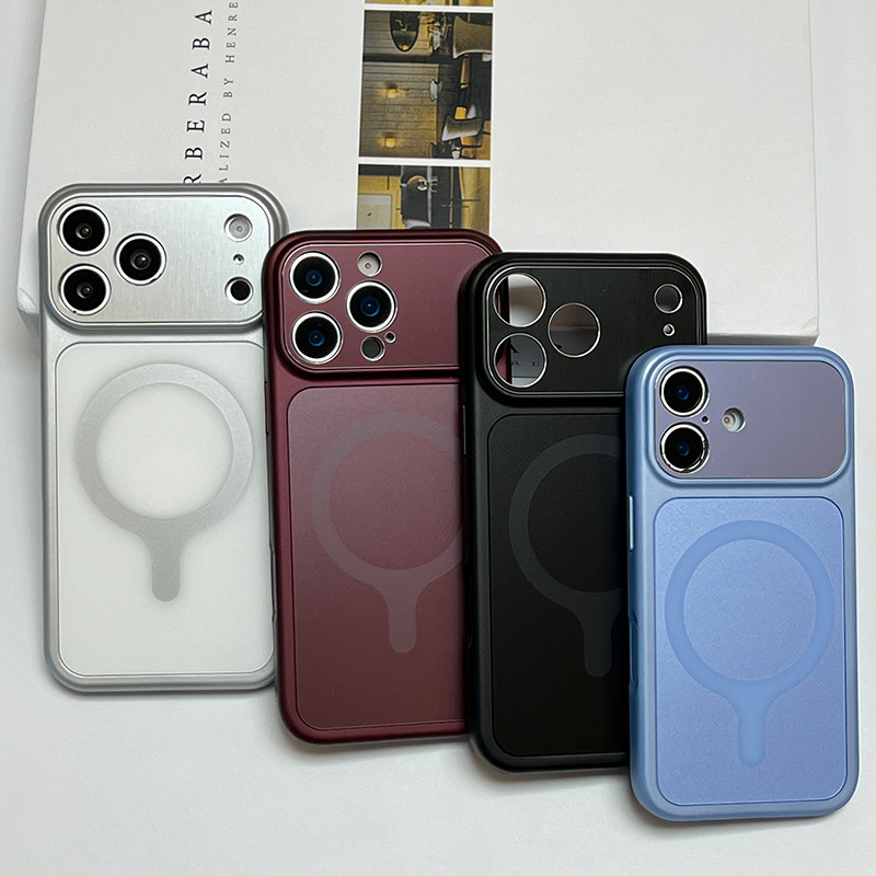 Ốp Lưng Từ Khung Camera Metalic Cho iPhone 17 17Pro 17Promax 16 16Promax 16Pro 15Promax 15Pro 15 14 