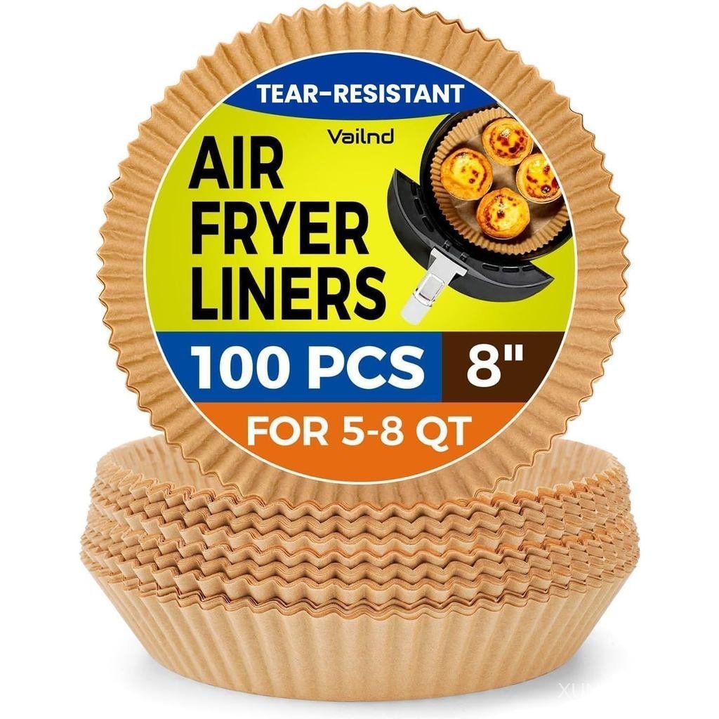 Air Fryer Paper Liners Disposable: 8 Inch Max Xl Large Cooker Air Fryer Disposable Paper Liners, 100