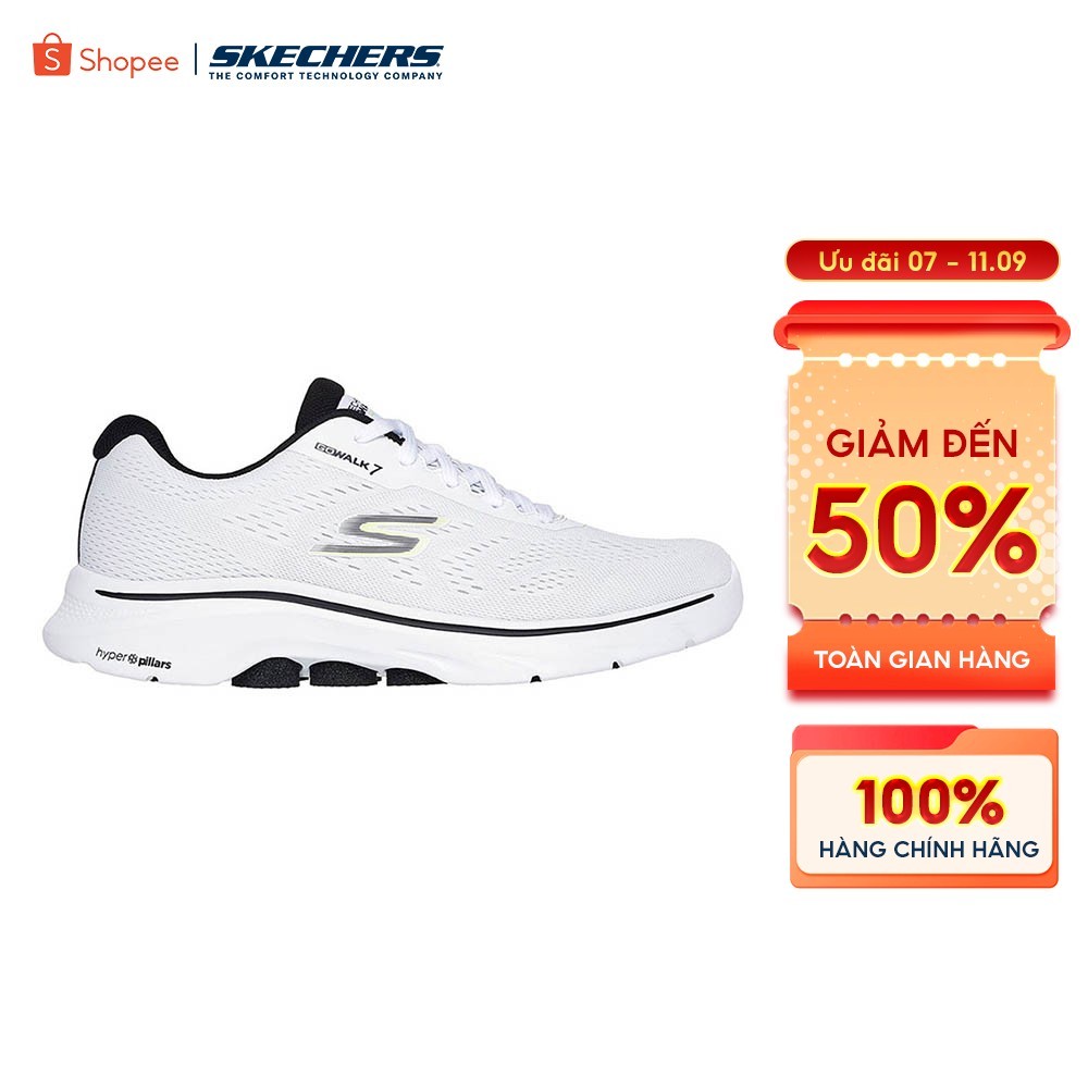 Giày Thể Thao Nam Skechers GOwalk 7 Avalo 2 Đi Bộ-216639-WHT Air-Cooled Goga Mat Online Sale