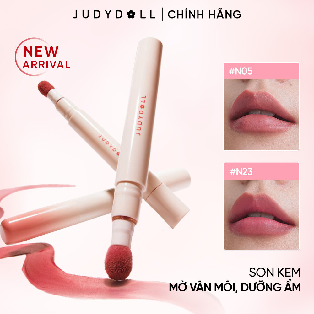 JUDYDOLL Son Kem Lip Powder Cream Mịn lì Che phủ vân môi Không dính cốc 1,8g
