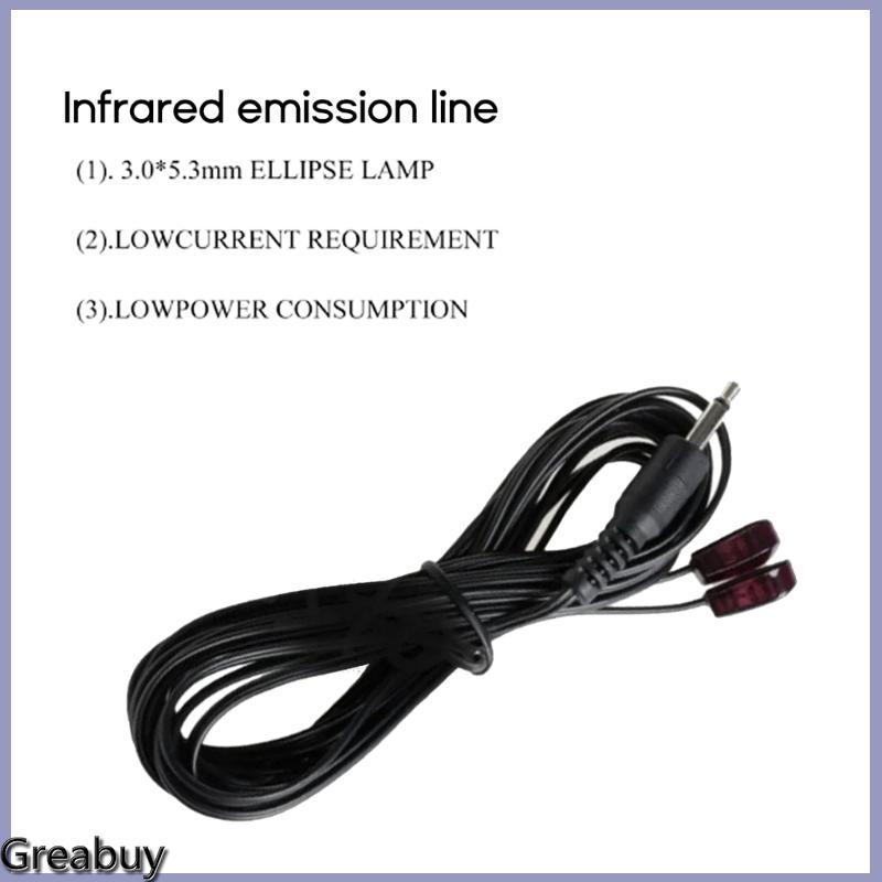 GREABUY 3 5mm Dual IR Hồng Ngoại Điều Khiển Từ Xa Thu Dây Nối Dài Cáp Cho Bộ Mở Rộng Repeater Hệ Thố