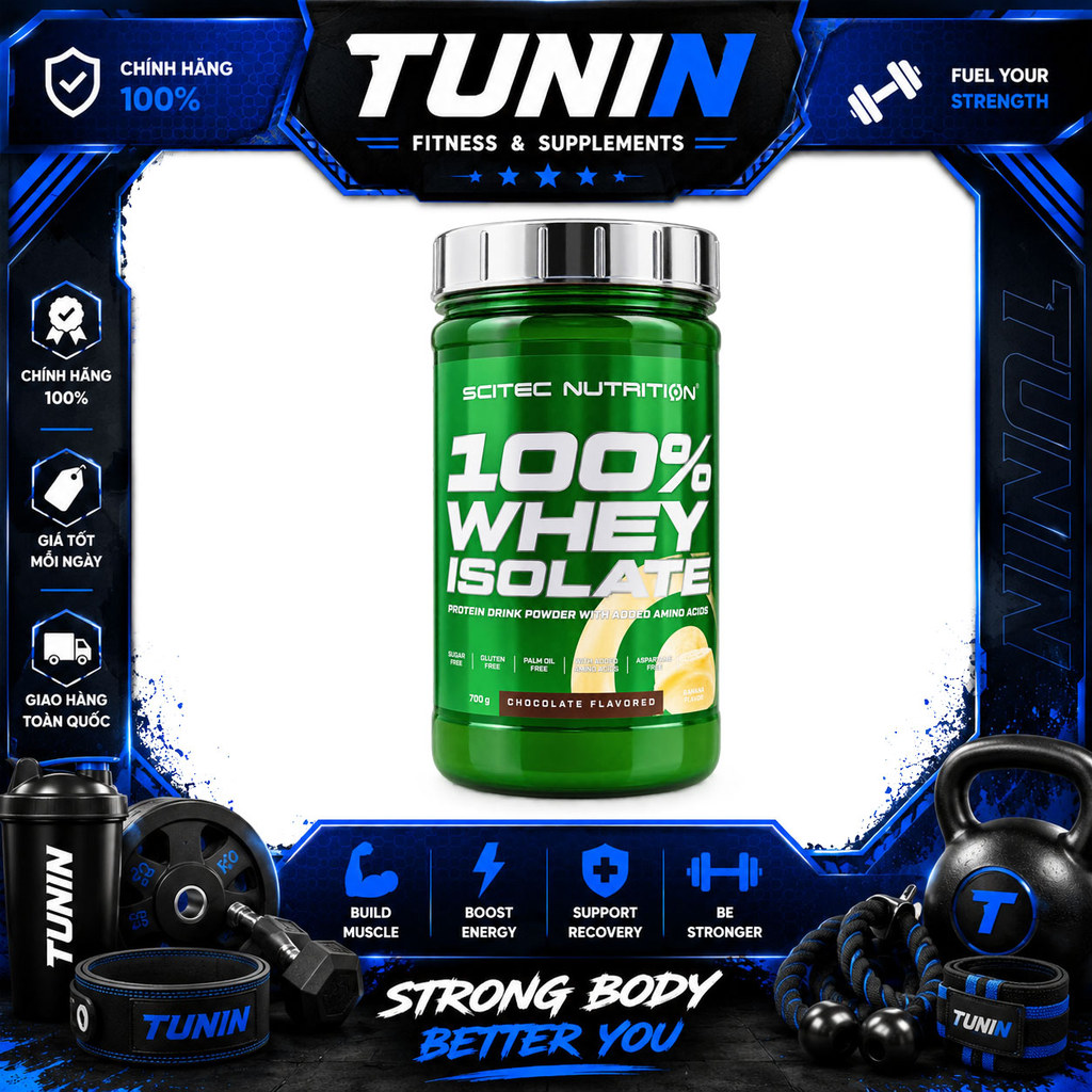 Scitec Nutrition 100% Whey Isolate Vị socola 700g– Whey Protein Isolate Cao Cấp Bổ Sung Protein Cho 