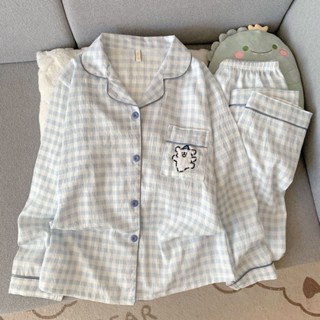  Đồ ngủ nữ Pijama đồ mặc nhà dài tay Bộ đồ ngủ Rộng rãi Thời trang thoải mái Ngọt ngào dễ thương 8946 