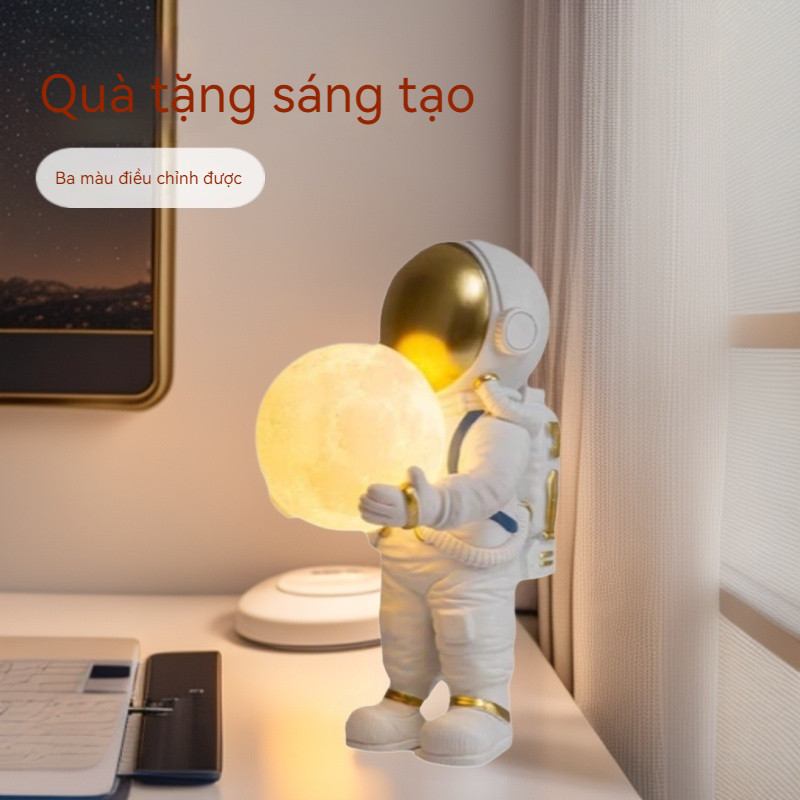 Đèn bàn phi hành gia cho phòng trẻ em. Đèn ngủ phi hành gia mặt trăng cho phòng ngủ. Đèn ngủ sáng tạ