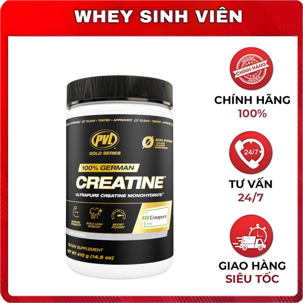 PVL Creatine Creapure - 410g  Gia tăng hiệu suất, Cải thiện não bộ