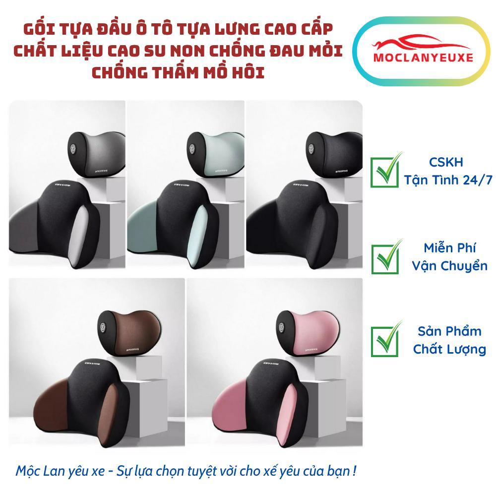 ( AWESOME) Gối Tựa Đầu Ô Tô Tựa Lưng Cao Cấp Chất Liệu Cao Su Non Chống Đau Mỏi Chống Thấm Mồ Hôi Co