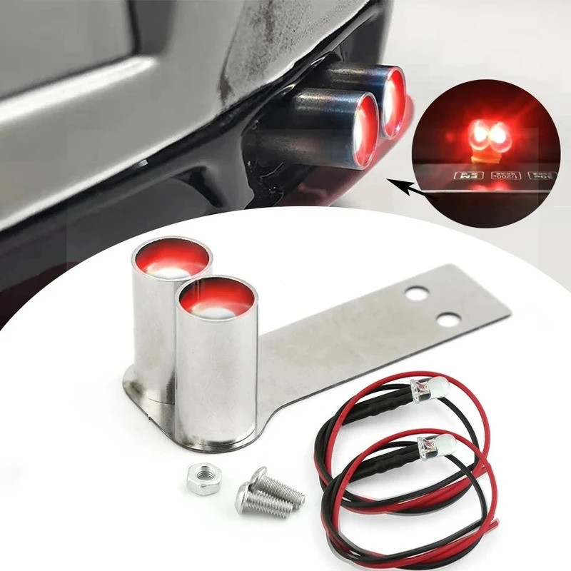 1 Chiếc Ống Xả Kim Loại Đuôi Họng Có Đèn LED Cho Tỉ Lệ 1 / 10 RC Racing Drift Xe Tương Thích Với Red