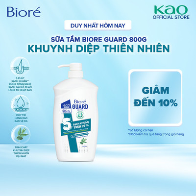 Sữa Tắm Sạch Sâu Kháng Khuẩn Khuynh Diệp Thiên Nhiên Biore Guard 800g