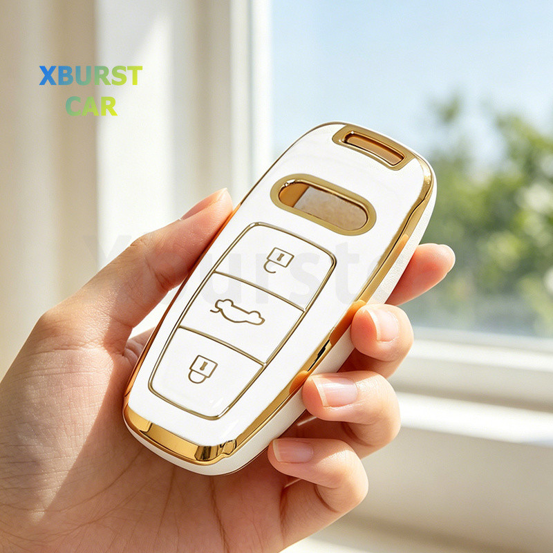 TPU Tự Động Fob Vỏ Giá Đỡ Xe Từ Xa Chìa Khóa Dành Cho Xe Audi Q8 RSQ8 A6 C8 S6 RS6 A7 S7 RS7 A3 8Y A