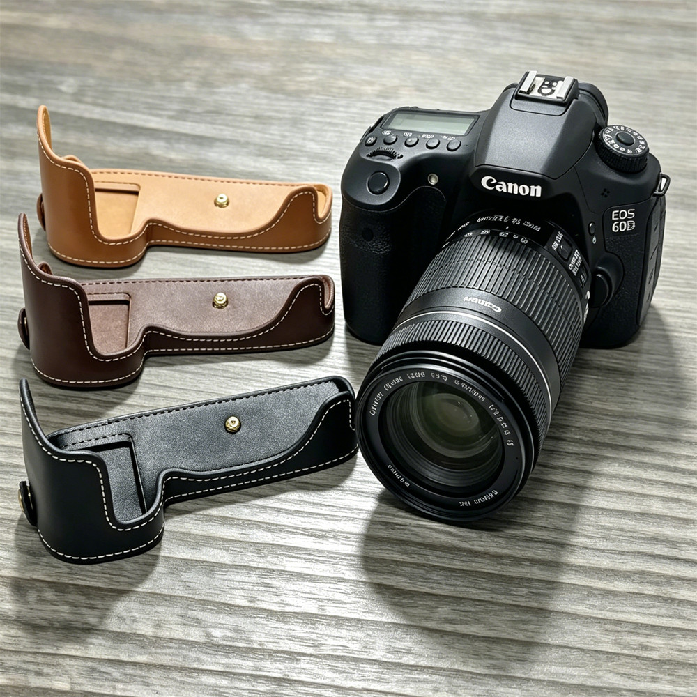 Da PU 70D Túi Đựng Máy Ảnh Nửa Thân Cho Canon 60D 70D 80D 90D