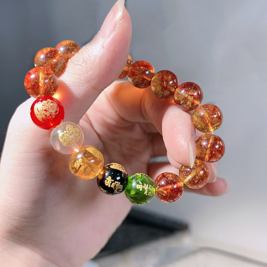 Nữ MLJQ Thần Tài Vòng Tay Nữ Phong Cách Mới Benming Năm May Mắn Chuyển Giả Citrine Citrine Citrine C