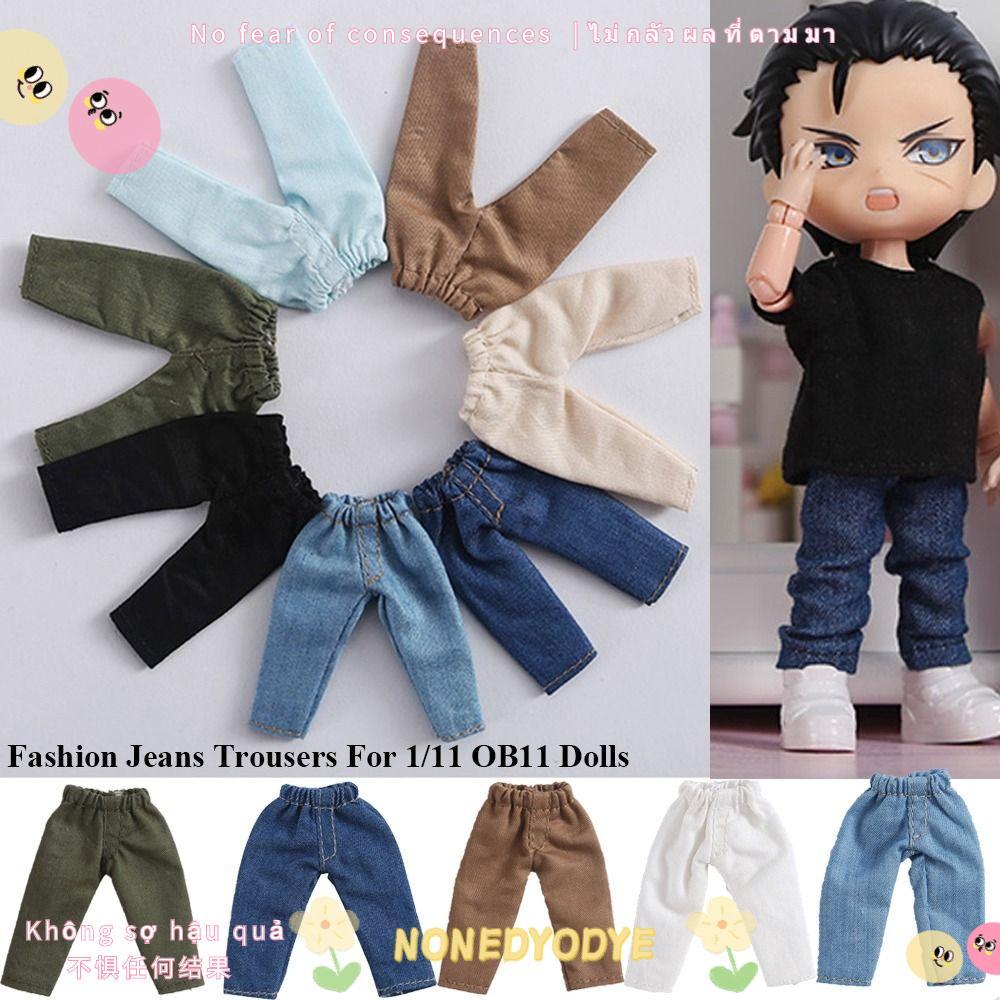 Quần búp bê NONEDYODYE, Quần áo búp bê thời trang dễ thương, Quần jean Mini 8 màu cho 1 / 11 OB11 / 
